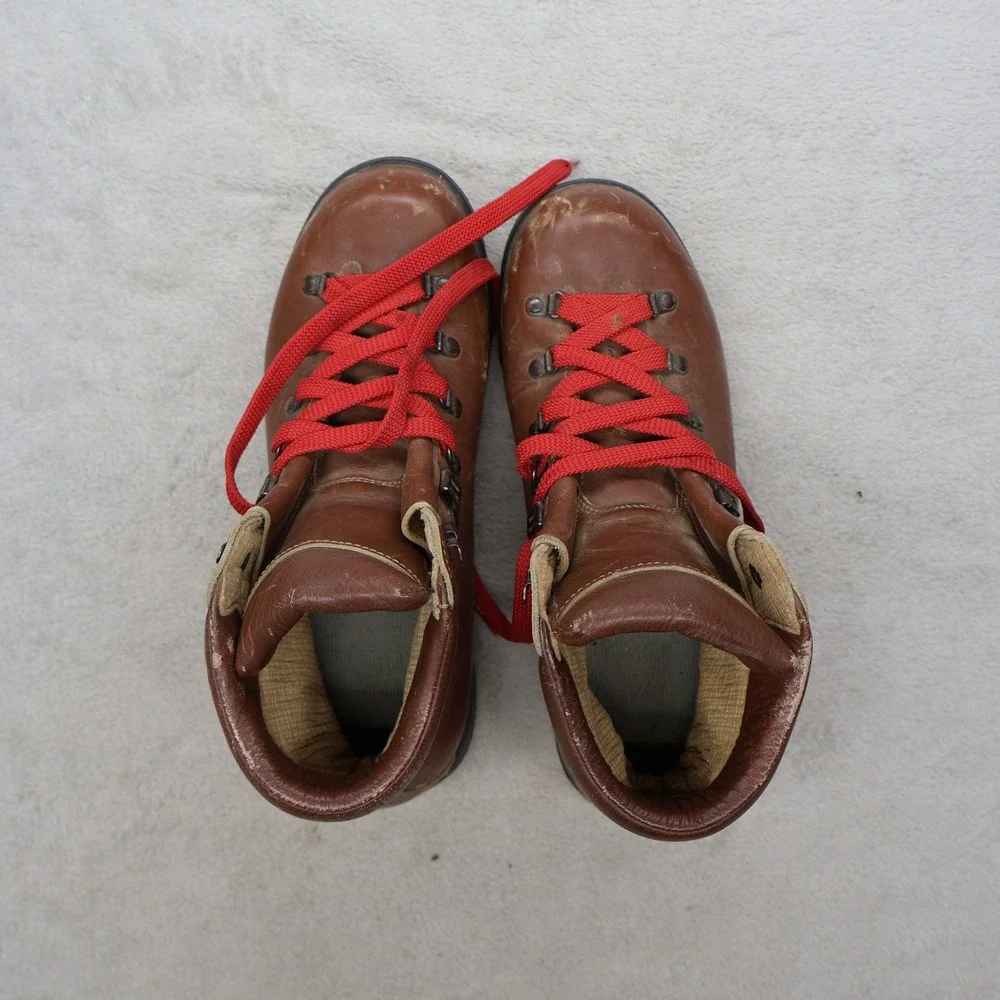 Scarpa Men 8.5 EU41.5 Hiking Boots Brown Leather Mountaineer Trek Italy Rain VTG
